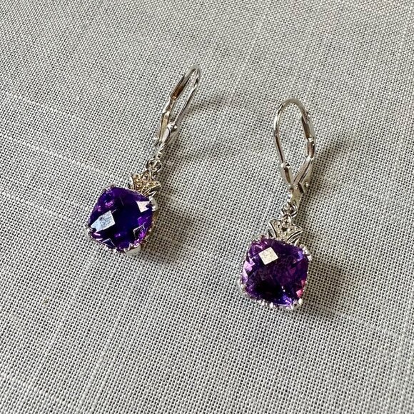 BBJ Deep Amethyst Sterling Silver Earrings - Picture 13 of 15